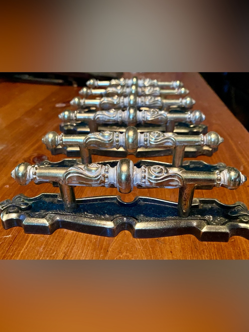 1970’s Brass Drawer Pulls - Ornate Brass Finish. 6 sets. 12 total pieces.